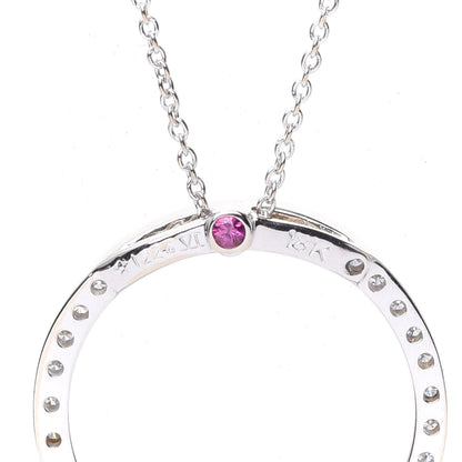 Roberto Coin 18K White Gold Diamond Medium Tiny Treasures Circle Pendant Necklace 5 of 6