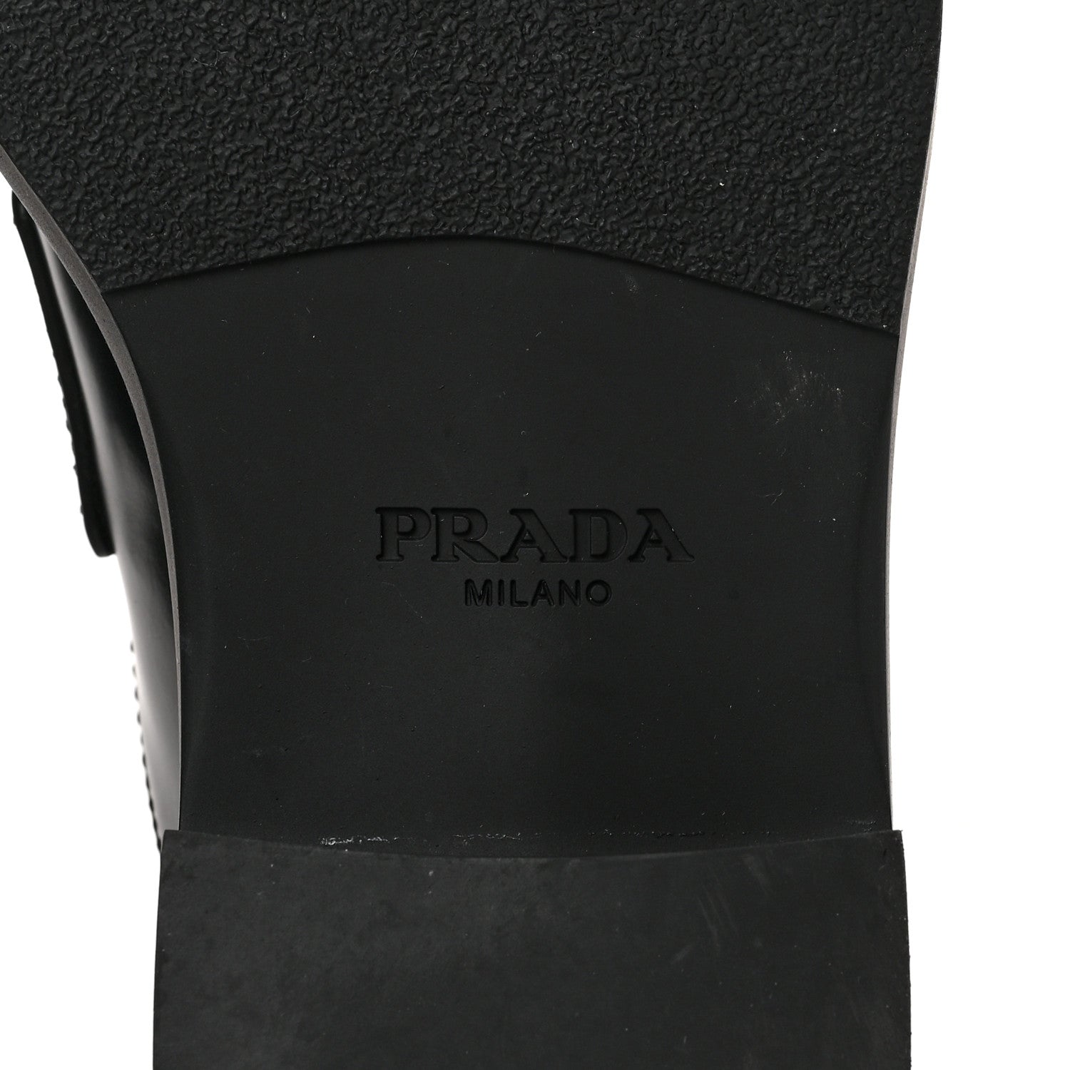 Prada Spazzolato Metal Triangle Logo 40mm Loafer Mules 36 Black 6 of 9