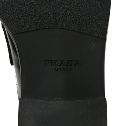 Prada Spazzolato Metal Triangle Logo 40mm Loafer Mules 36 Black 6 of 9