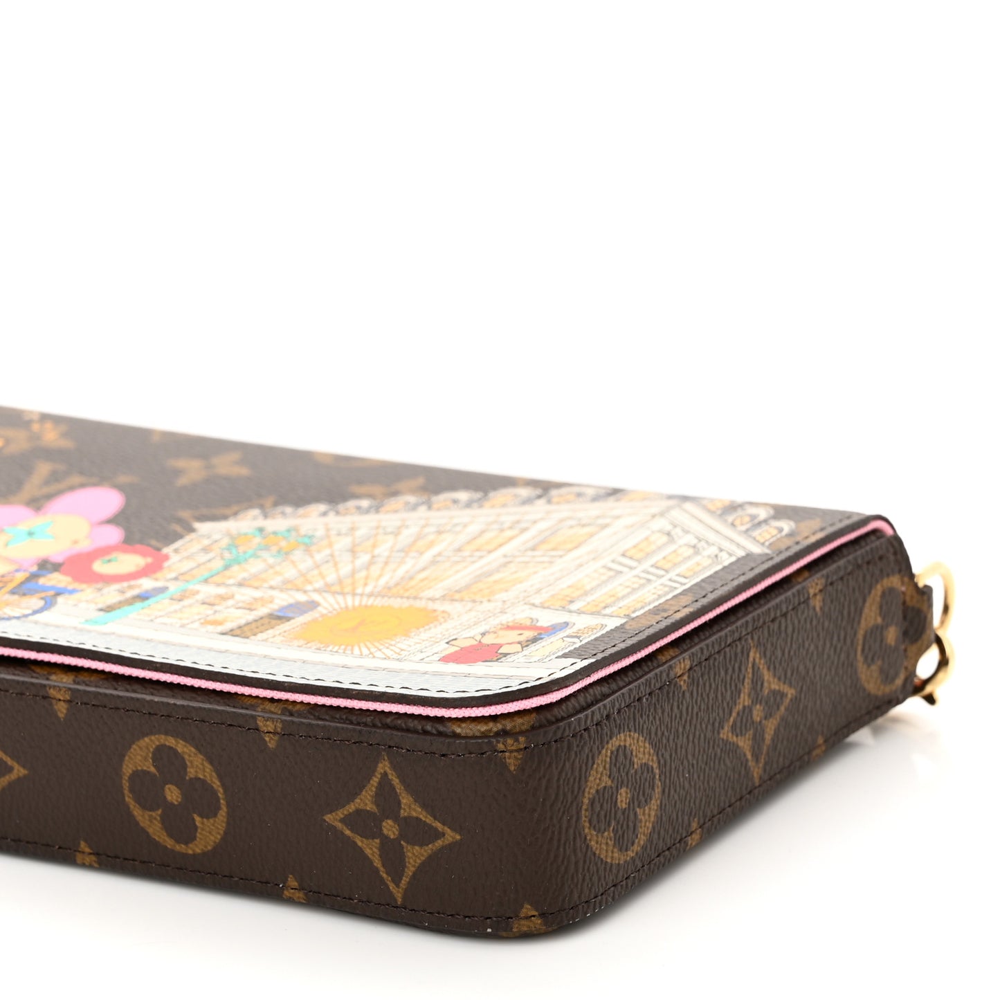 Monogram 2022 Christmas Animation Paris Pochette Felicie Chain Wallet Pink