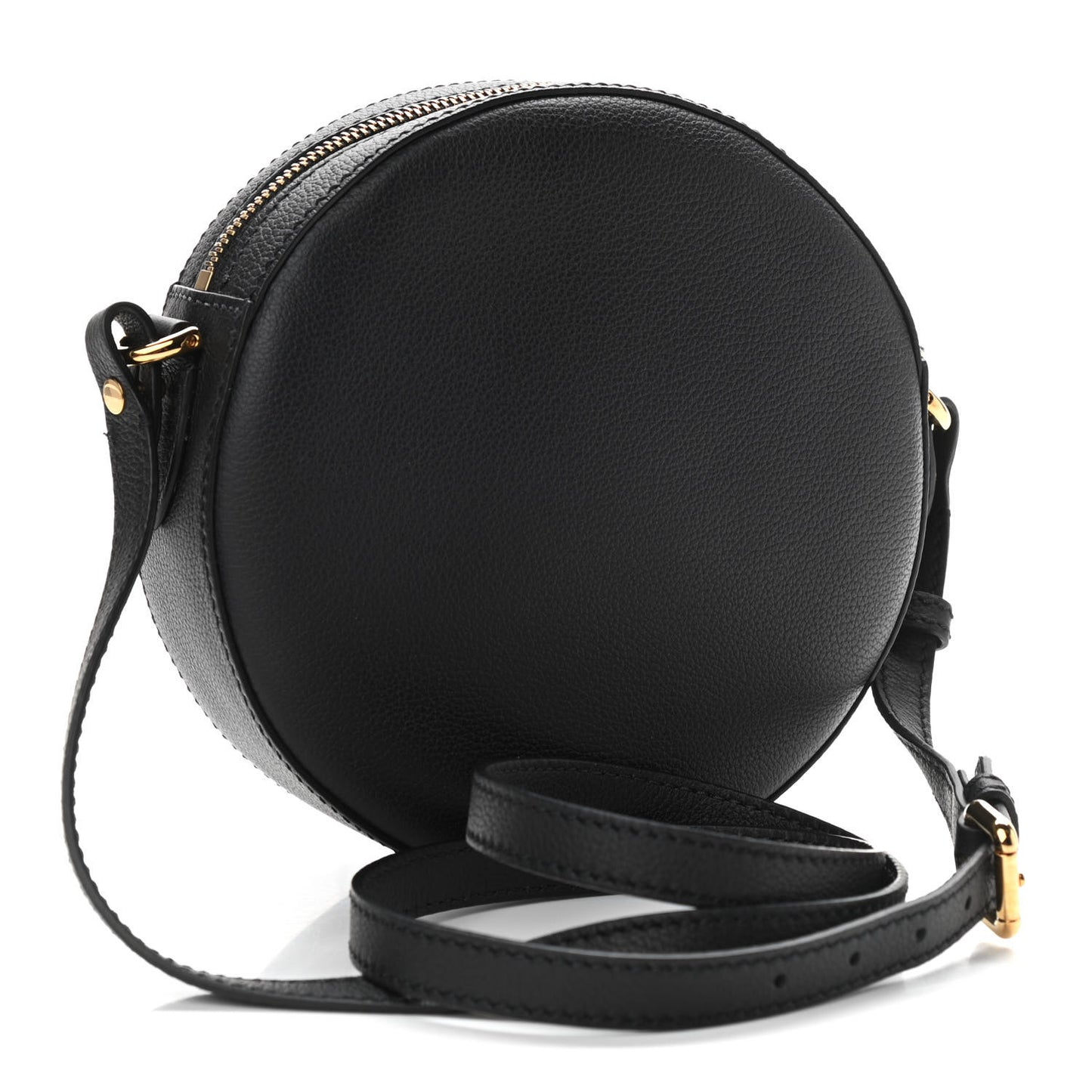 Calfskin La Medusa Round Camera Bag Black