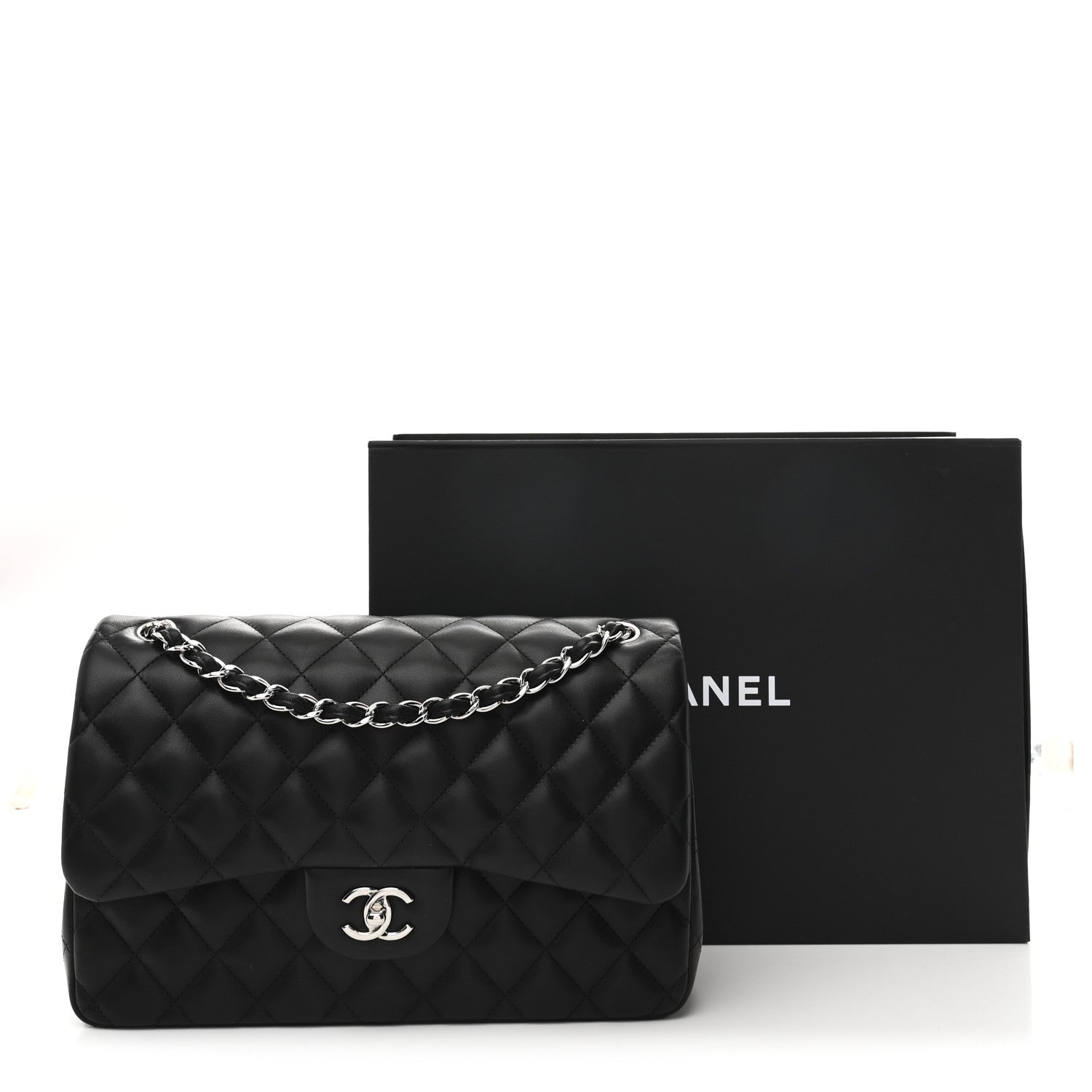 Chanel Lambskin Quilted Jumbo Double Flap Black 11 of 11
