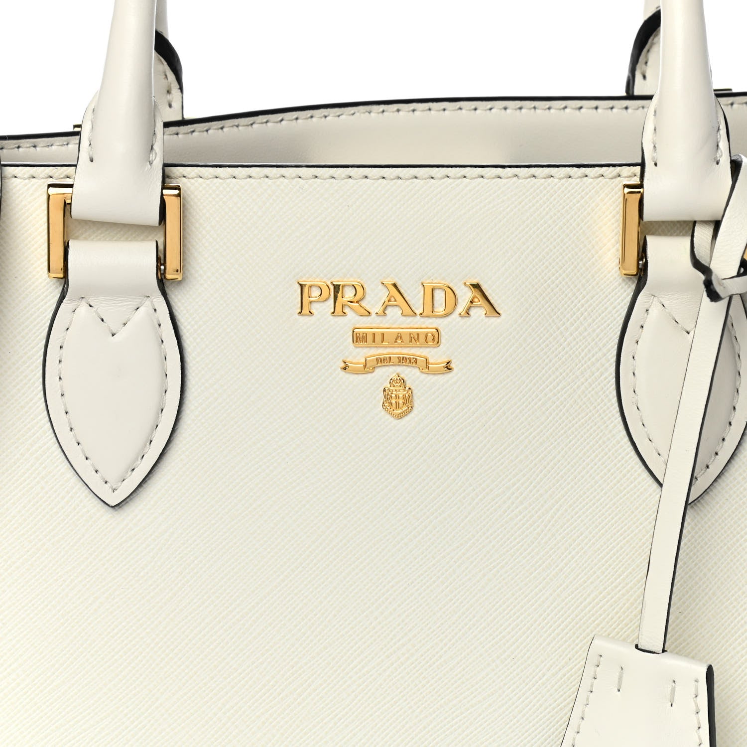 Prada Saffiano Soft Calfskin Zippered Tote White 7 of 12