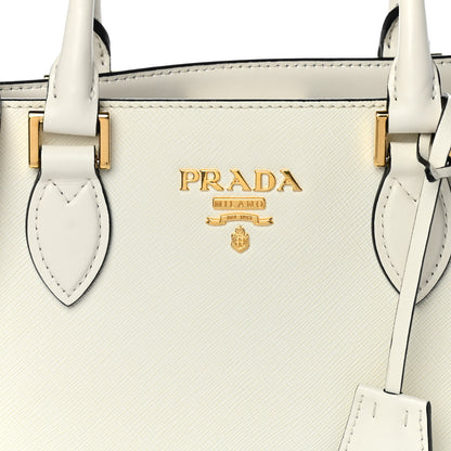 Prada Saffiano Soft Calfskin Zippered Tote White 7 of 12