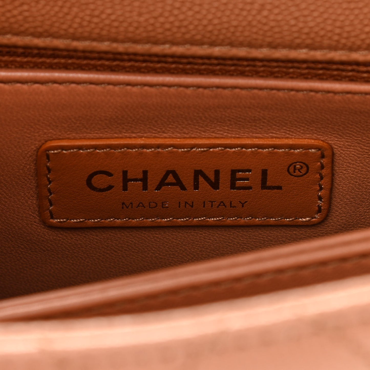 Caviar Quilted Lizard Embossed Mini Coco Handle Flap Brown