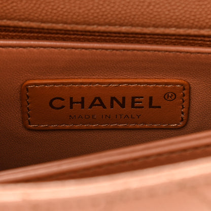 Chanel Caviar Quilted Lizard Embossed Mini Coco Handle Flap Brown 6 of 10