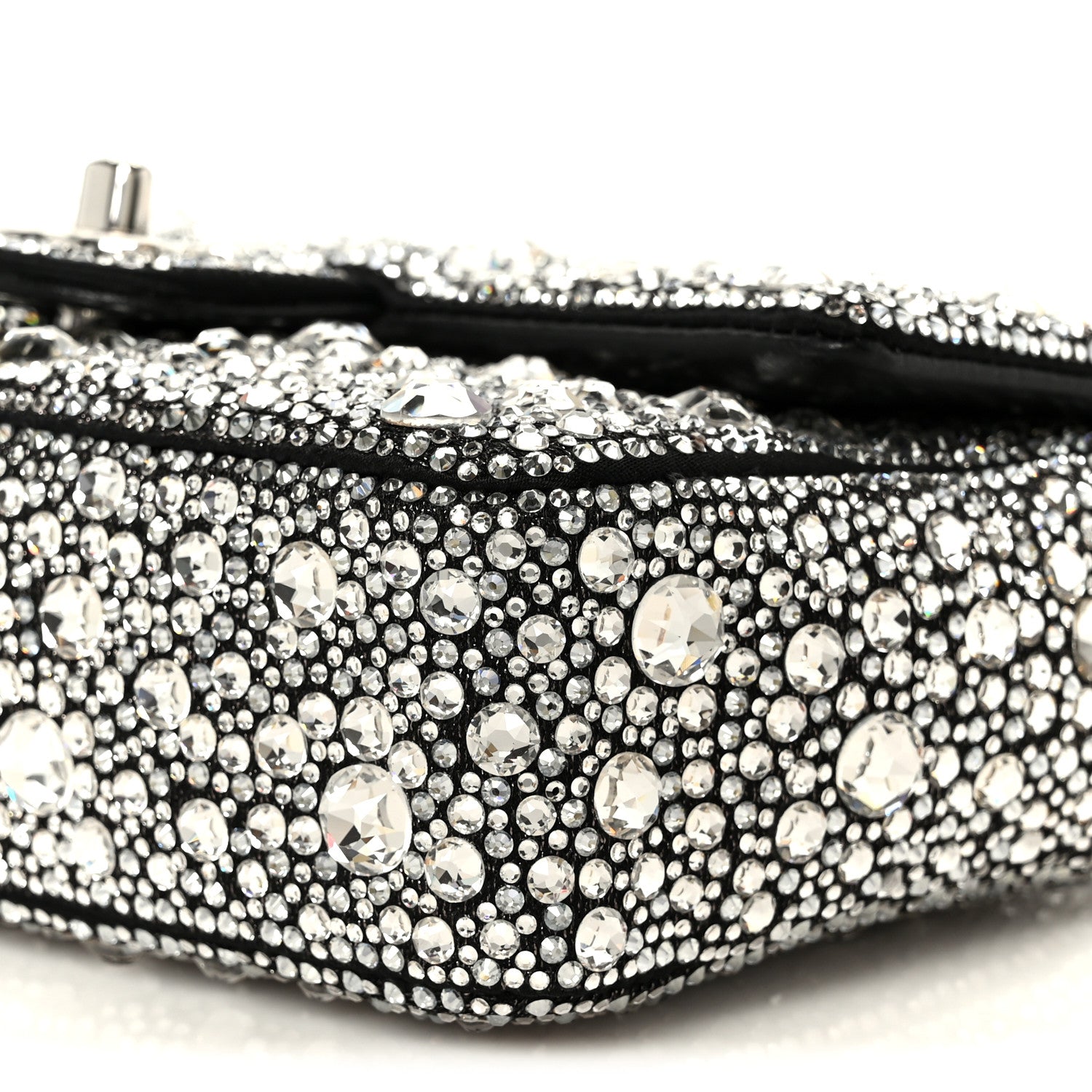 Chanel Satin Strass Mini Flap Silvery Black 11 of 12