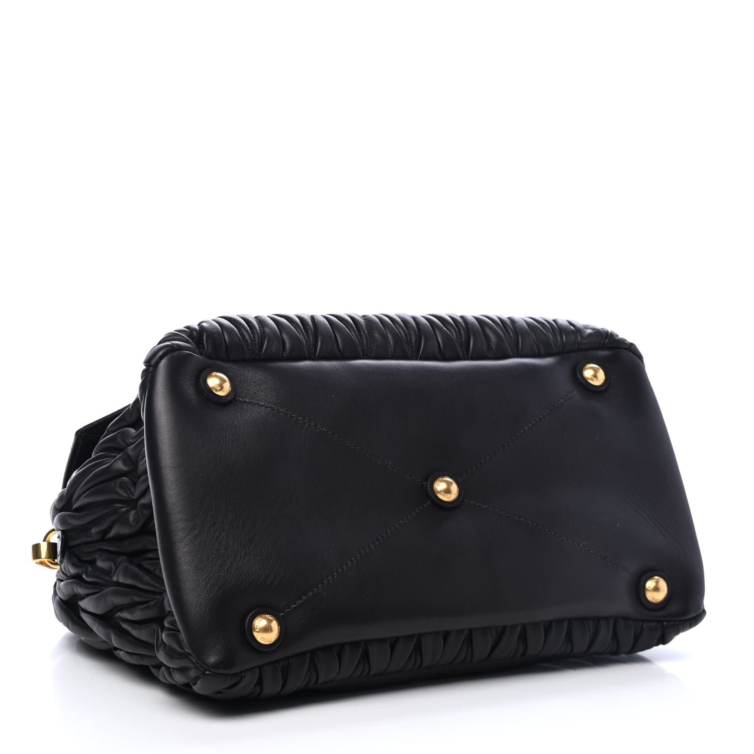 Miu Miu Nappa Matelasse Top Handle Flap Bag Black 3 of 4