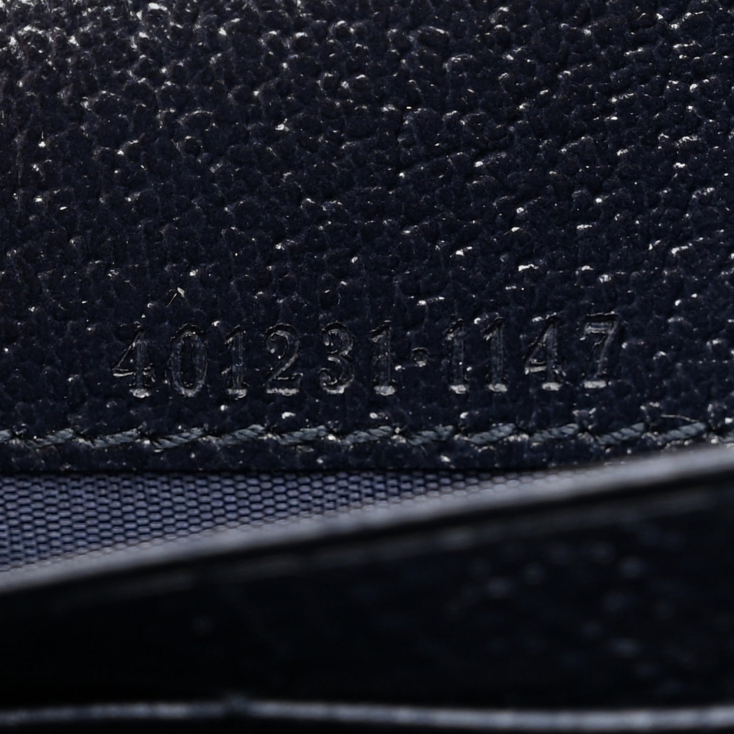 GG Supreme Monogram Textured Dollar Calfskin Mini Dionysus Chain Wallet Beige Blue