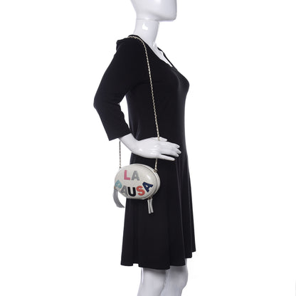 Chanel Embroidered Lambskin Chevron Quilted La Pausa Evening Bag White 2 of 11