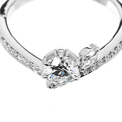Parker & West by FASHIONPHILE Platinum Diamond .50ctw Round Marquise Cut Pave Ring  53 6.5 5 of 10