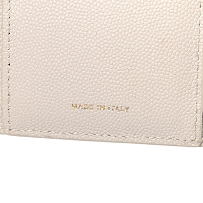 Saint Laurent Grain De Poudre Monogram Uptown Compact Wallet Blanc Vintage 8 of 17