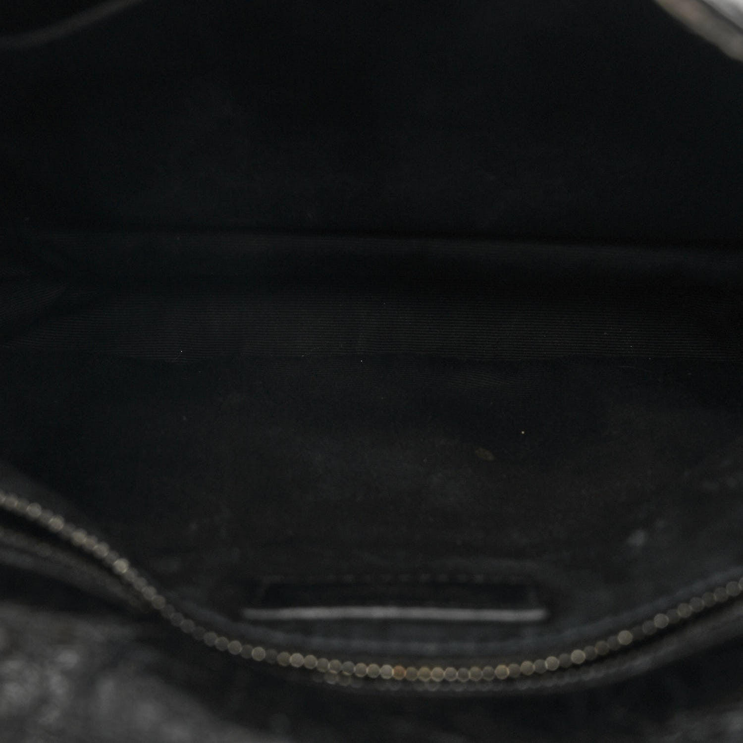 Saint Laurent Crinkled Calfskin Matelasse Monogram Medium Niki Chain Satchel Black 5 of 12