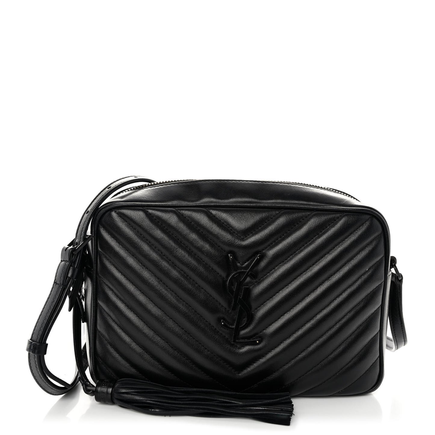 Calfskin Matelasse Monogram Monochrome Lou Camera Bag Black