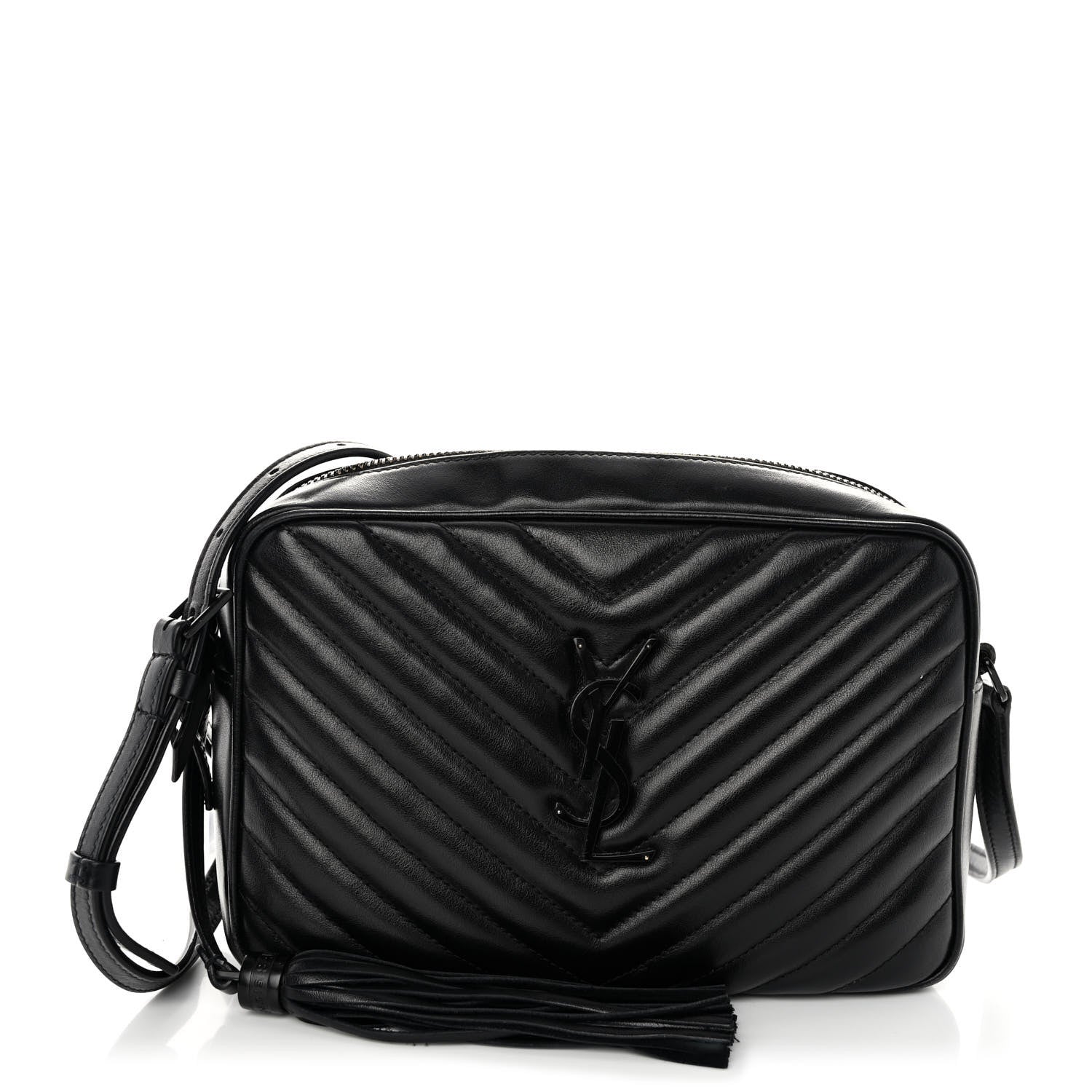 Saint Laurent Calfskin Matelasse Monogram Monochrome Lou Camera Bag Black 1 of 10