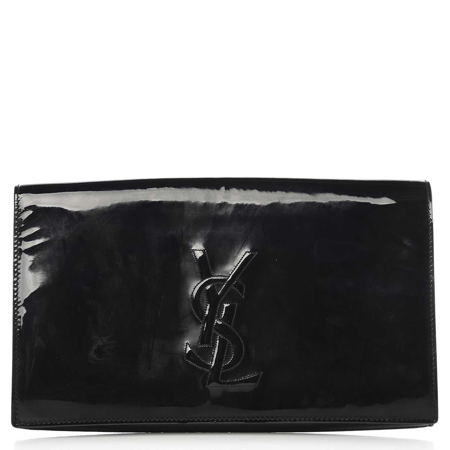 Saint Laurent Patent Monogram Large Belle De Jour Clutch Black 1 of 5