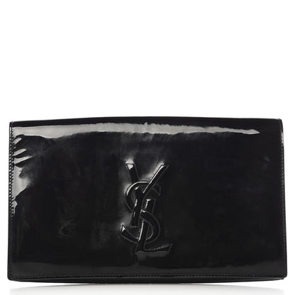 Saint Laurent Patent Monogram Large Belle De Jour Clutch Black 1 of 5