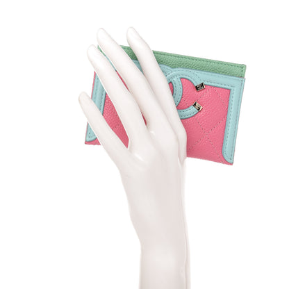 Chanel Caviar Quilted CC Filigree Card Holder Pink Blue Green 2 of 9