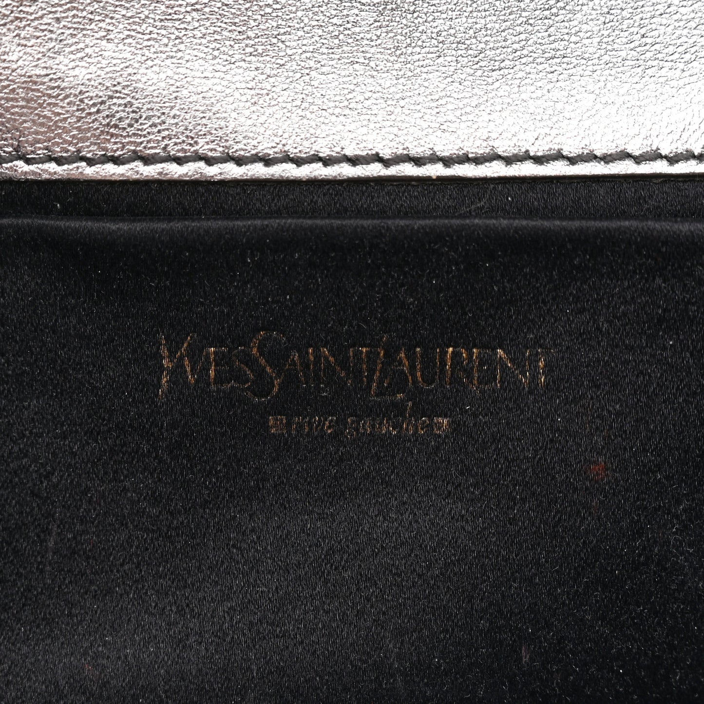 Metallic Calfskin Y-Mail Clutch Silver