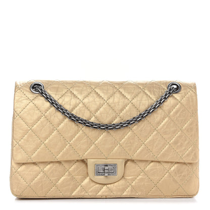 Chanel Metallic Aged Calfskin Quilted 2.55 Reissue 226 Flap Gold 1 of 11