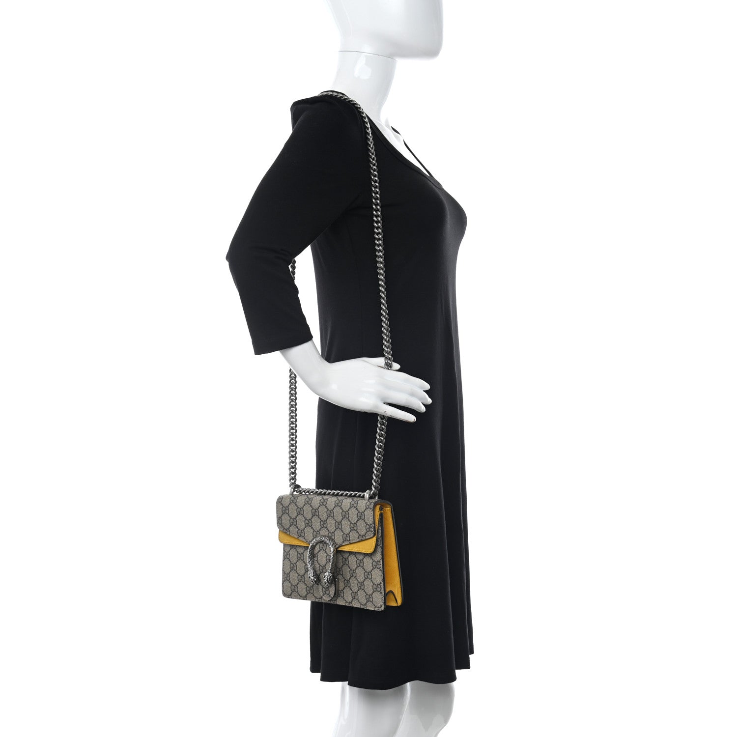 Gucci GG Supreme Monogram Mini Dionysus Shoulder Bag Yellow 2 of 13