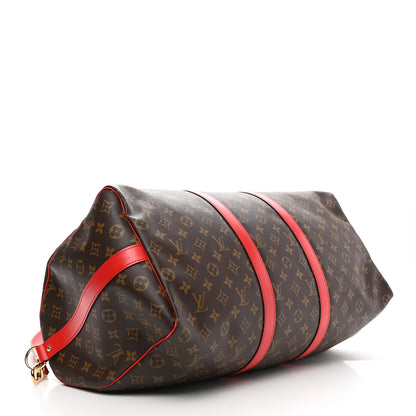 Louis Vuitton Calfskin Monogram Keepall Bandouliere 50 Coquelicot 4 of 8