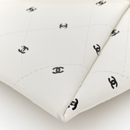 Chanel Printed Lambskin Logo CC Envelope Clutch With Chain White 10 of 10