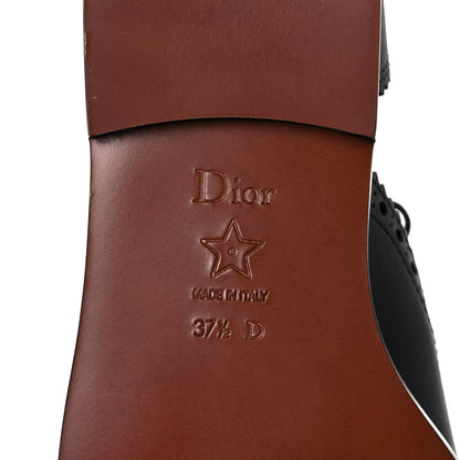 Christian Dior Calfskin Cutout Oxford Flats 37.5 Black 7 of 8