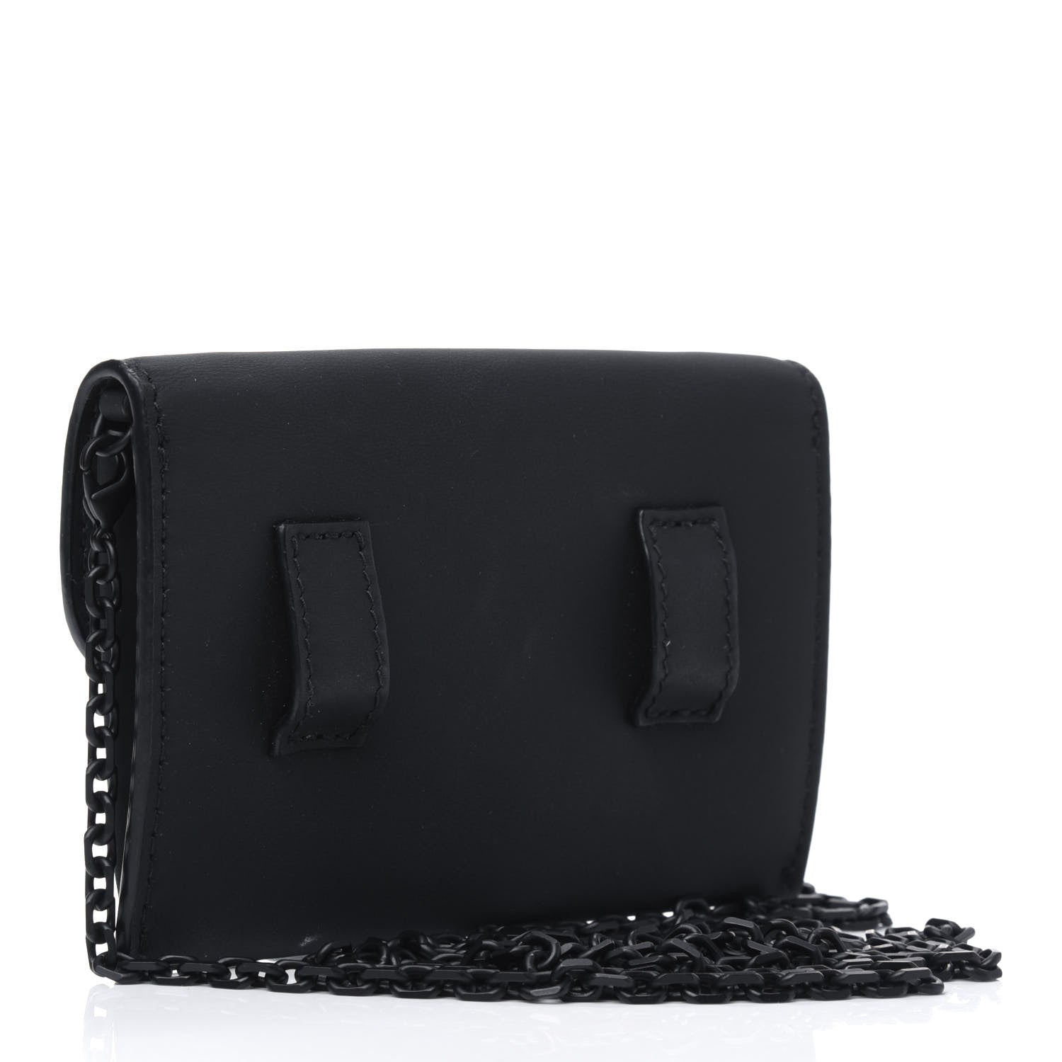 Christian Dior Ultra Matte Calfskin Nano Saddle Chain Pouch Black 3 of 4