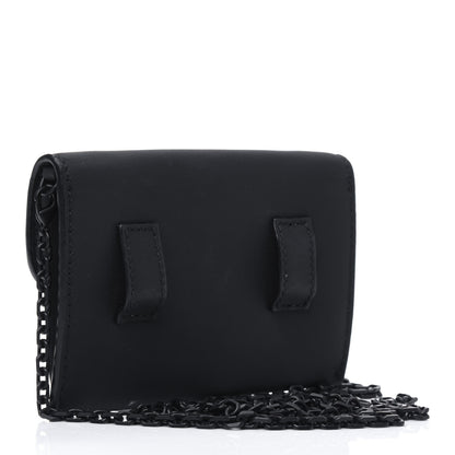 Christian Dior Ultra Matte Calfskin Nano Saddle Chain Pouch Black 3 of 4