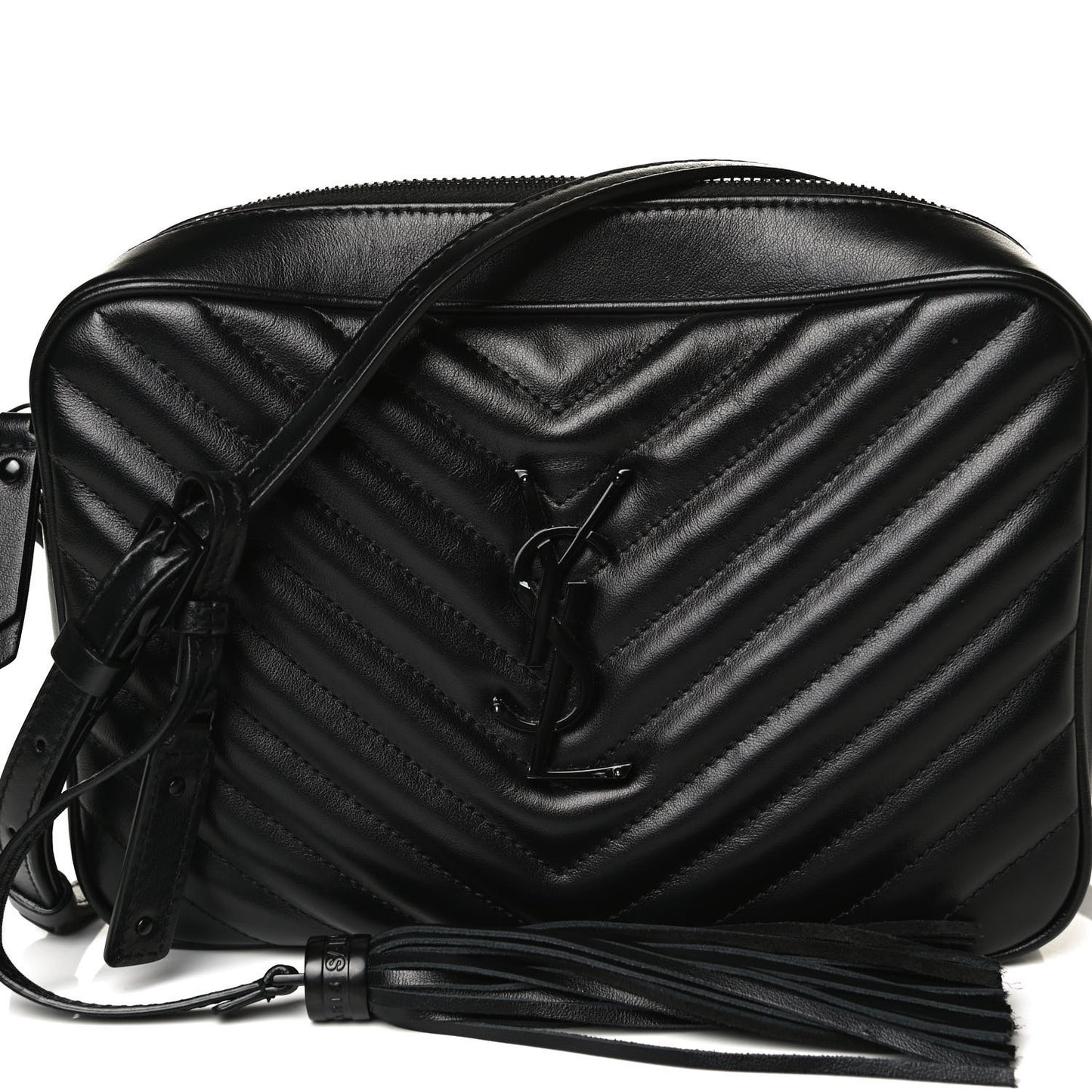 Calfskin Matelasse Monogram Lou Camera Bag Black