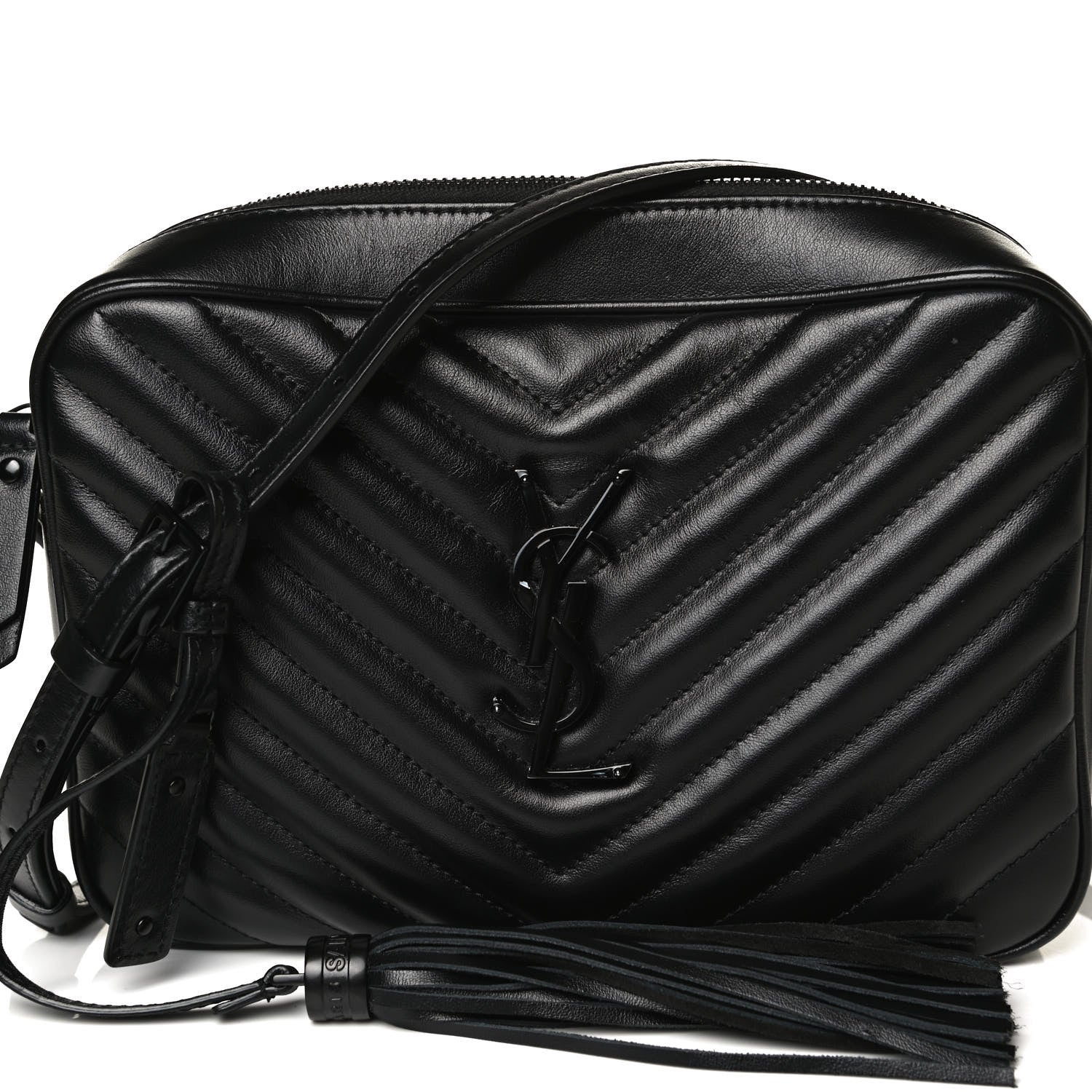 Saint Laurent Calfskin Matelasse Monogram Lou Camera Bag Black 8 of 16