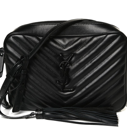Saint Laurent Calfskin Matelasse Monogram Lou Camera Bag Black 8 of 16