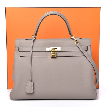Hermes Togo Kelly Retourne 35 Gris Asphalte 13 of 13