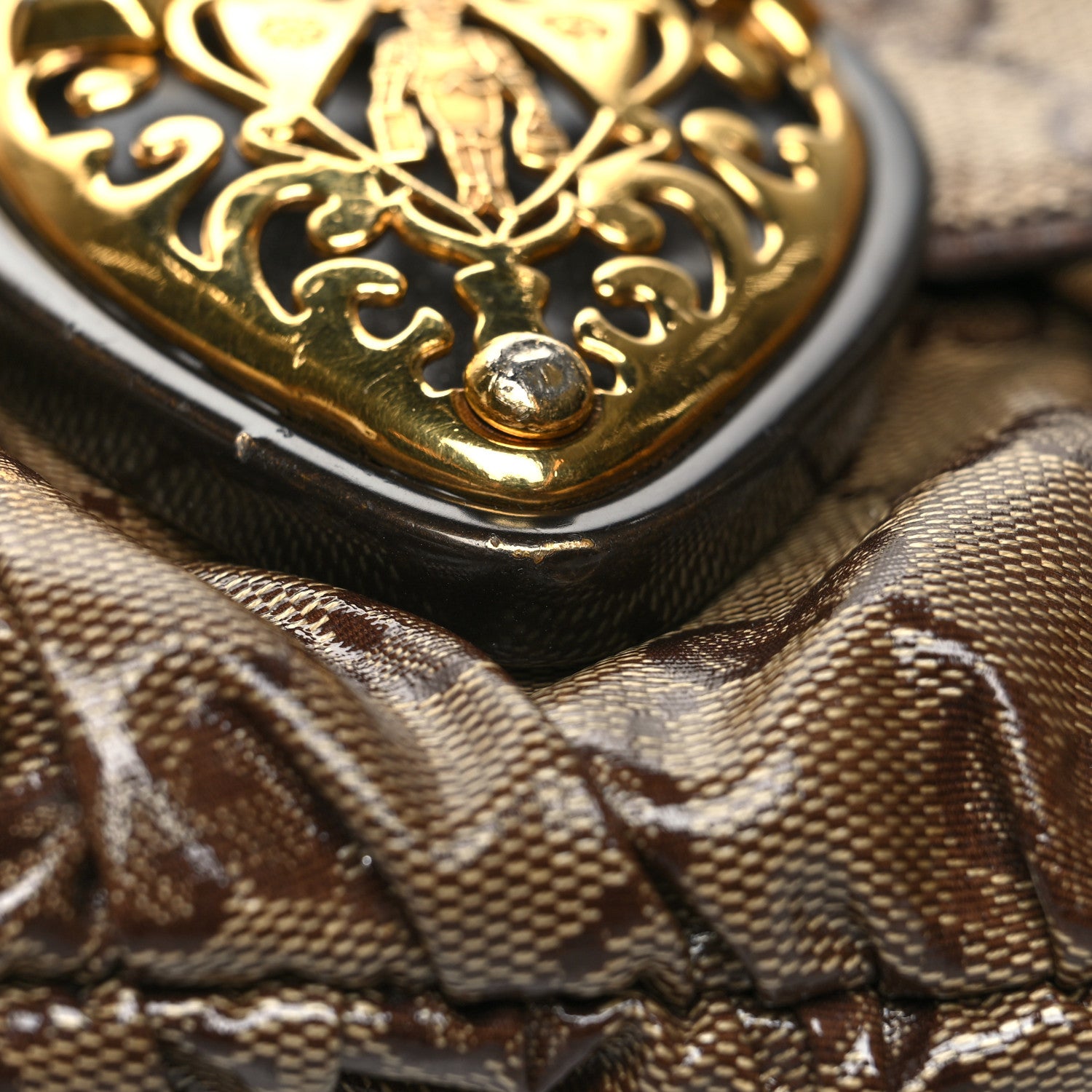 Gucci Crystal Monogram Babouska Clutch Dark Brown 12 of 13