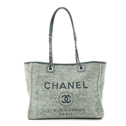 Chanel Canvas Small Deauville Tote Green 1 of 10