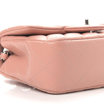 Chanel Lambskin Quilted Mini Rectangular Flap Dark Pink 8 of 10