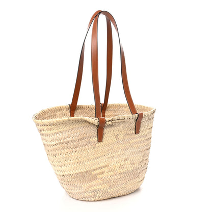 Celine Raffia Calfskin Triomphe Large Panier Tan 3 of 11