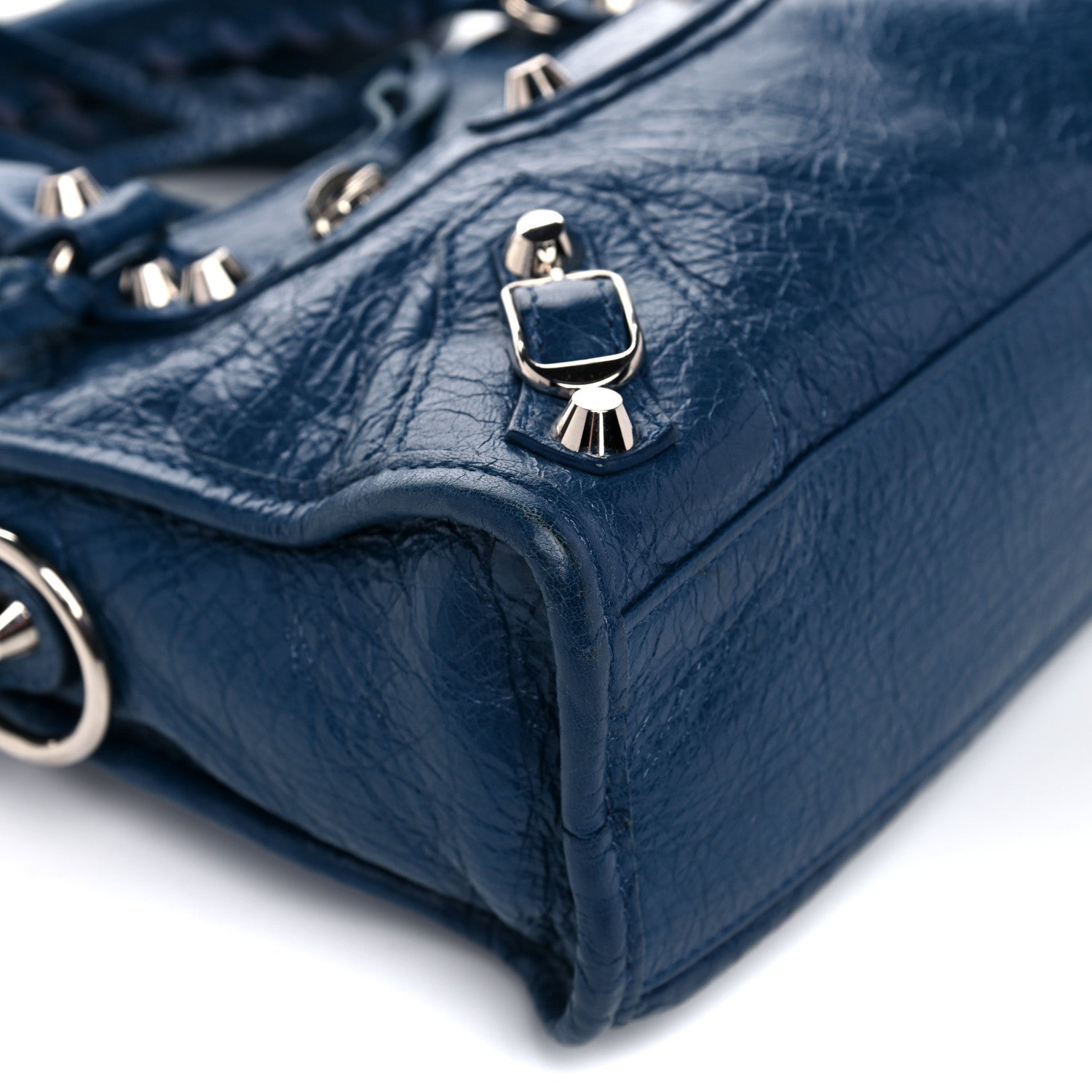 Balenciaga Agneau Classic Silver Hardware Mini City Bleu Profond 7 of 19
