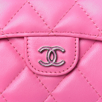 Chanel Lambskin Quilted Flap Card Holder Wallet Pink 17 of 18