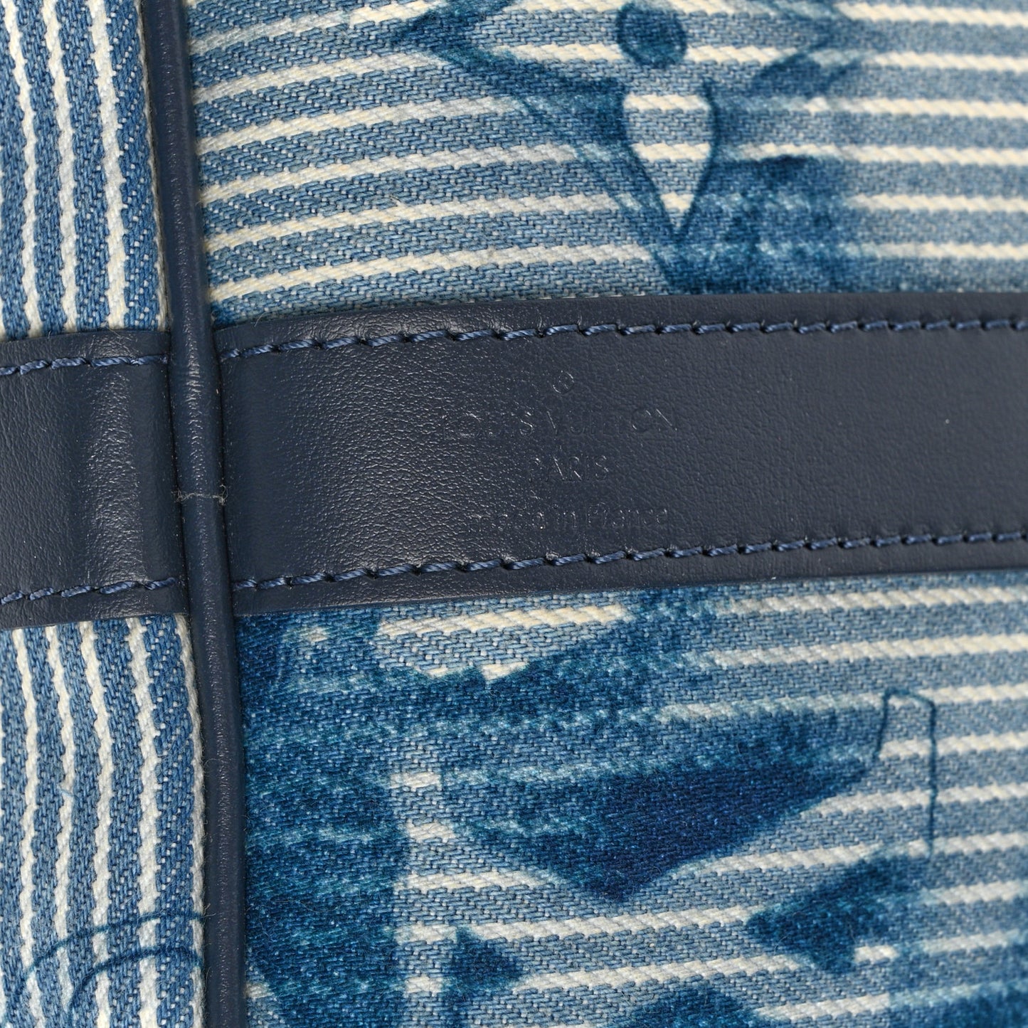 Monogram Watercolor Keepall Bandouliere 50 Hickory Stripes Denim