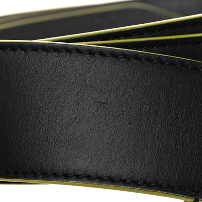 Fendi Vitello Century Elite Enamel FF Buckle Belt 95 38 Black Giallo Fluo 8 of 8