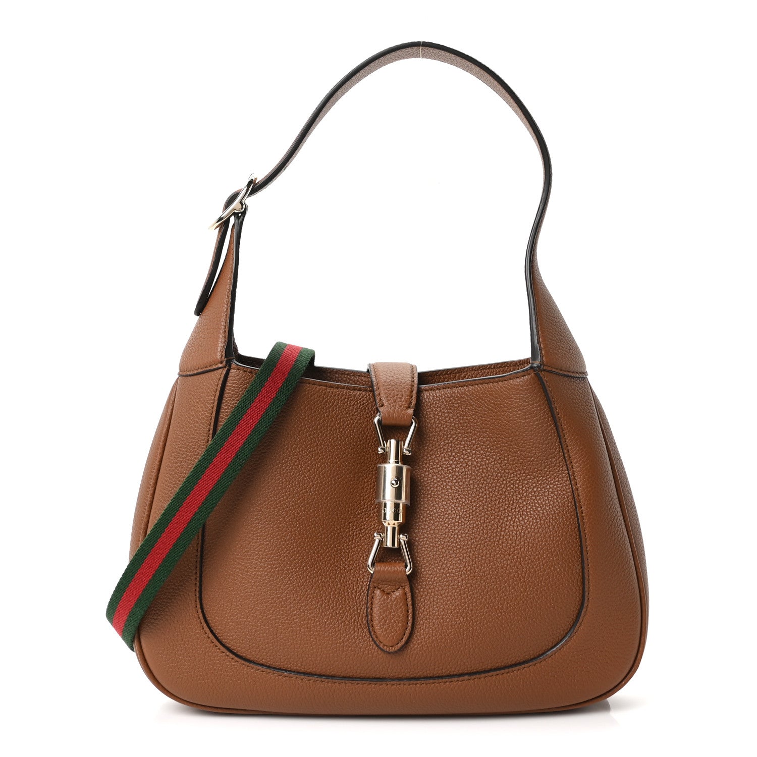 Gucci Grained Calfskin Web Medium Jackie 1961 Hobo Cuir 1 of 10