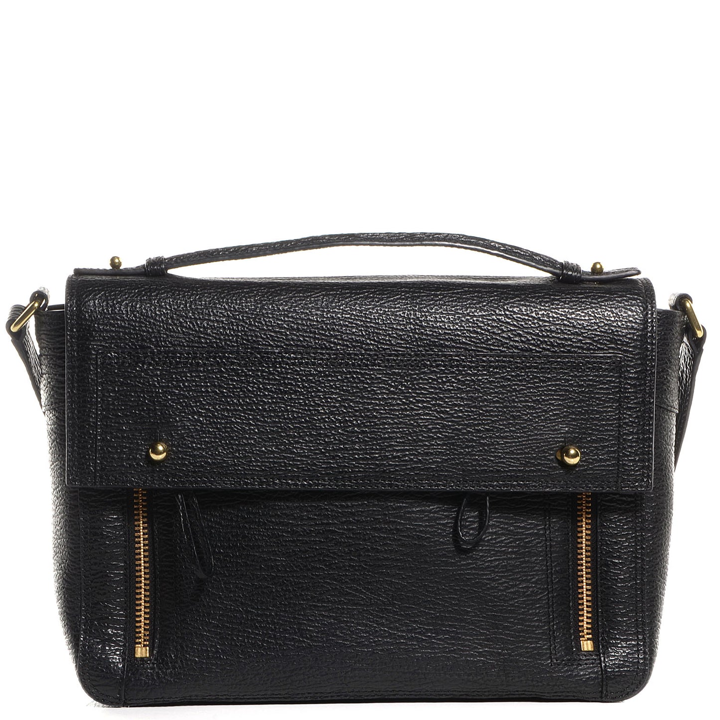 3.1 Shark Embossed Leather Pashli Messenger Black