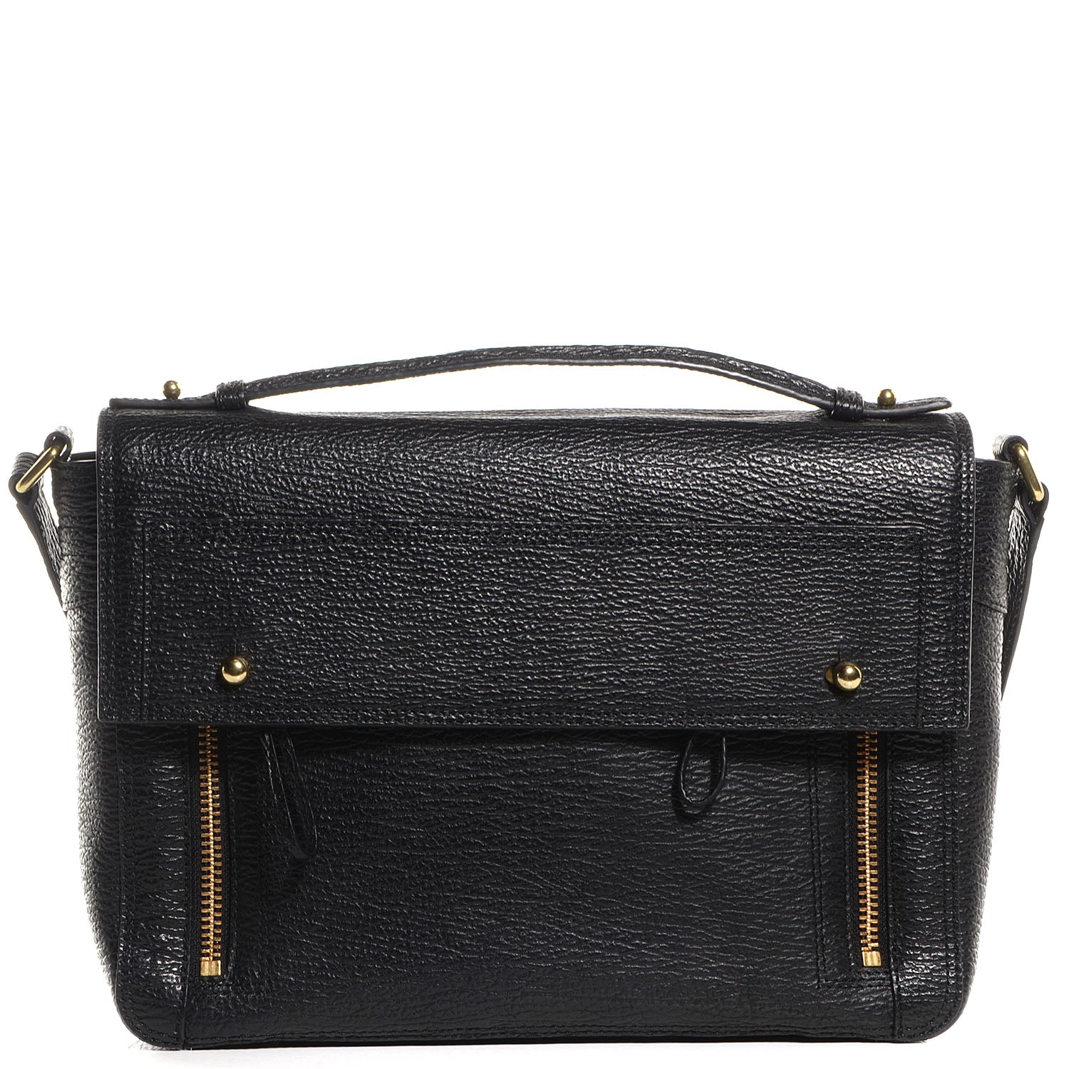 3.1 Phillip Lim 3.1 Shark Embossed Leather Pashli Messenger Black 1 of 9