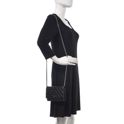 Chanel Lambskin Quilted Wallet On Chain WOC Black 4 of 14