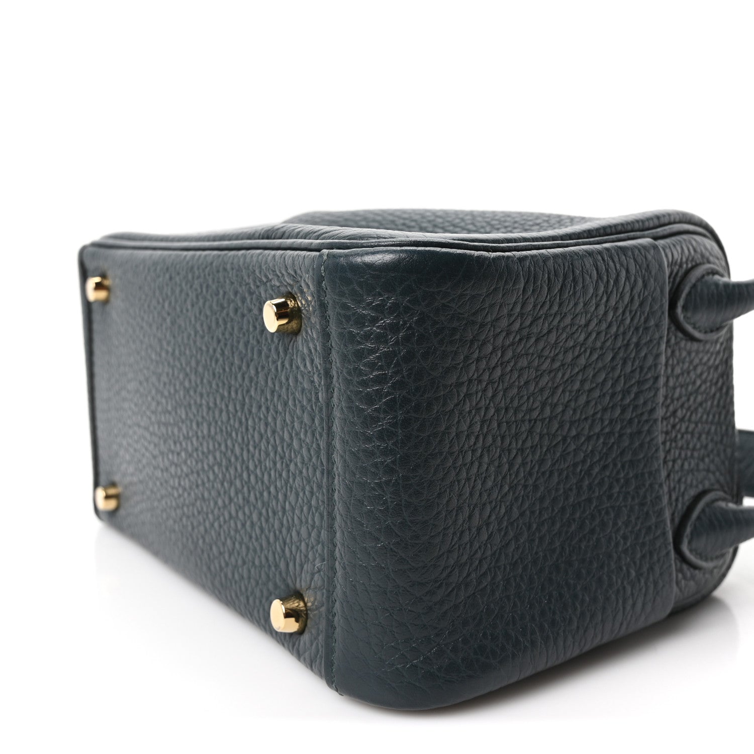 Hermes Taurillon Clemence Mini Lindy 20 Vert Cypress 10 of 11
