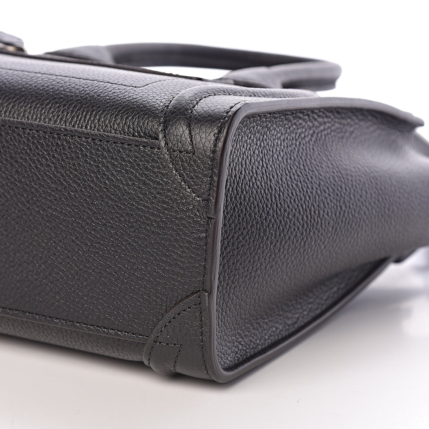 Drummed Calfskin Nano Luggage Black