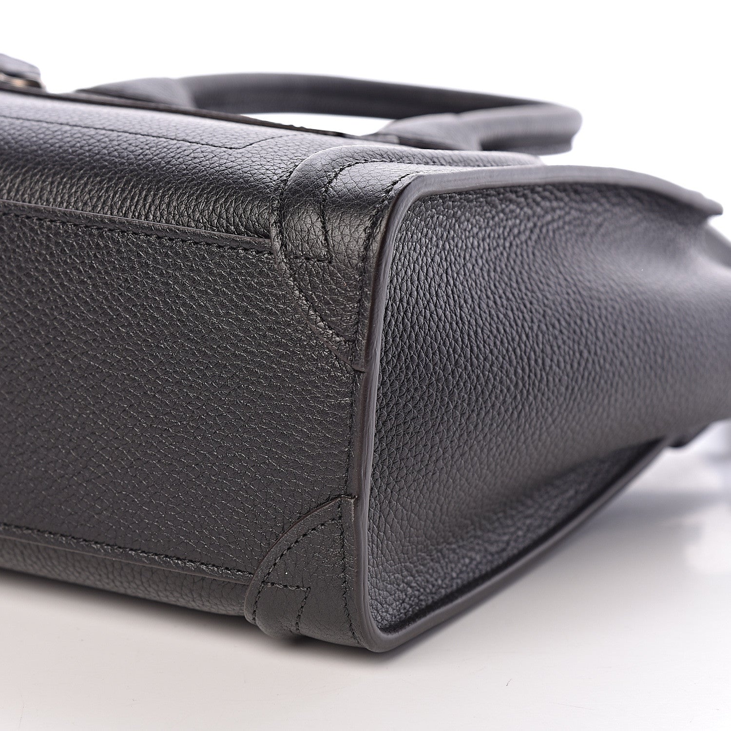 Celine Drummed Calfskin Nano Luggage Black 9 of 9