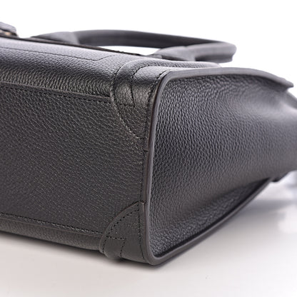 Celine Drummed Calfskin Nano Luggage Black 9 of 9